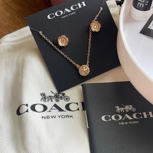 Coach Open Circle Necklace Set